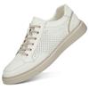 New Breathable Mens Shoes Fashion Hollow Out Walking Sneakers Comfy Outdoor Italian Genuine Leather Casual Shoes Skateboard Shoe