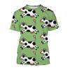 Camiseta Estampada de Vaca 3D Para Hombre Moda Unisex Estilo Harajuku Casual Cuello Redondo Manga Corta Camisetas Tops Ropa para Niños