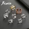 Couple Custom Double First Name Matching Finger Ring For Women Men Personalized Family Gift Gold Color Stainless Steel Jewelry