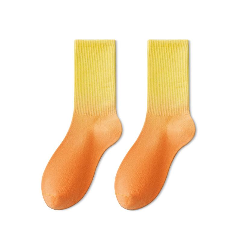5 Pairs of Female Spring and Autumn Sports Color Gradient Color Tube Socks