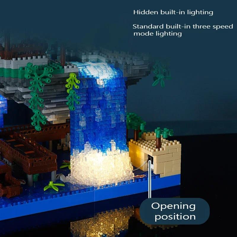 688PCS New Children DIY DIY Assembly Building Block Micro-particle Construction Adult Difficult Puzzle Assembly Toys Peach Blossom Light Model To
