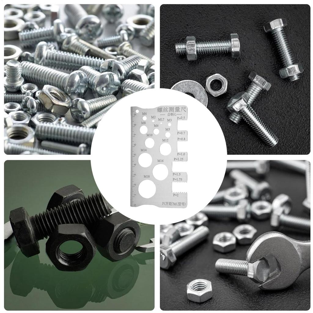 Screw Thread Gauge Precise Stainless Steel Ruler Nut Screw Thread Pitch Gauge Sizer For Technicians Mechanics Plumbing