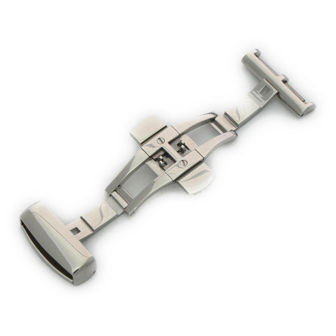 

CASSIS D-buckle (push-button type) PBF SILVER2 mirror silver 22mm watch strap replacement tool included