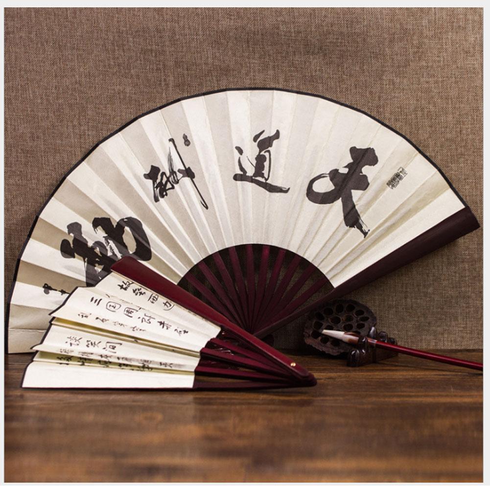 Chinese Japanese Folding Silk Hand Bamboo Pocket Fan Flower White Clear Black