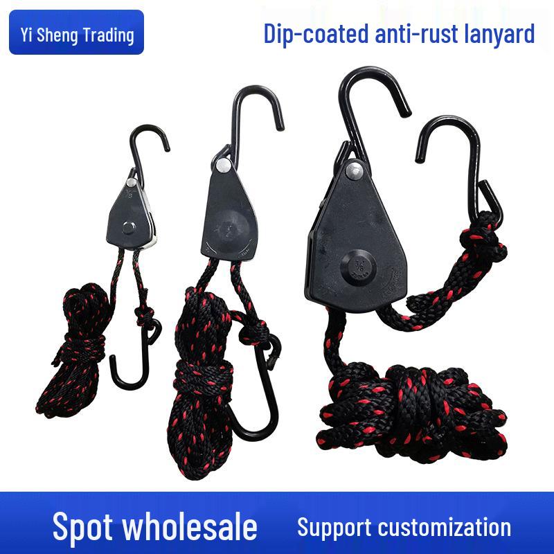 Outdoor S-Hook Lanyard and Pulley Rope for Camping and Tents