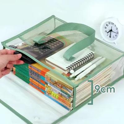 1 Folder Portabil Transparent Impermeabil de Mână de Capacitate Mare, Geantă Extensibilă pentru Depozitarea Documentelor, Husă de Fişiere Autoadezivă din PVC