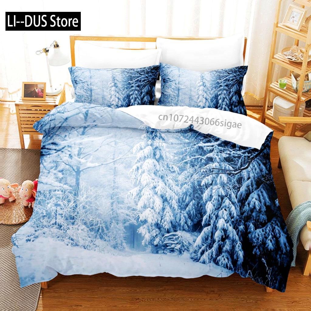 Snow Scene Bedding Set Duvet Cover Sets 3d Bedding Digital Printing Queen Size Bedding Set Fashion Design