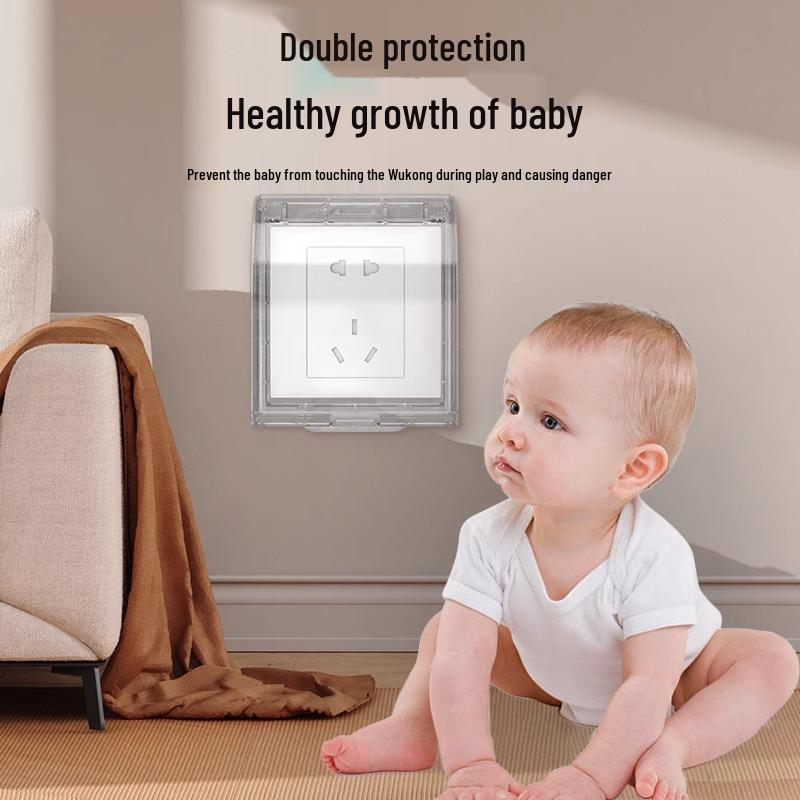 Yuba Switch Waterproof Bathroom Socket Cover - Splash-Proof Adhesive Protector