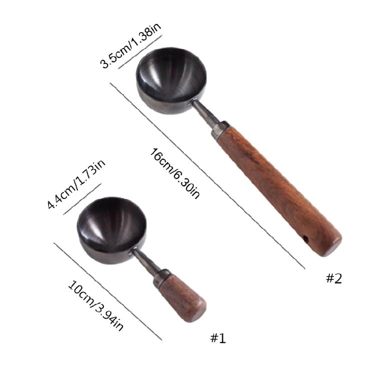 Vintage Walnut Wood Handle Spoon Tablespoon Coffee Powder Measuring Spoon