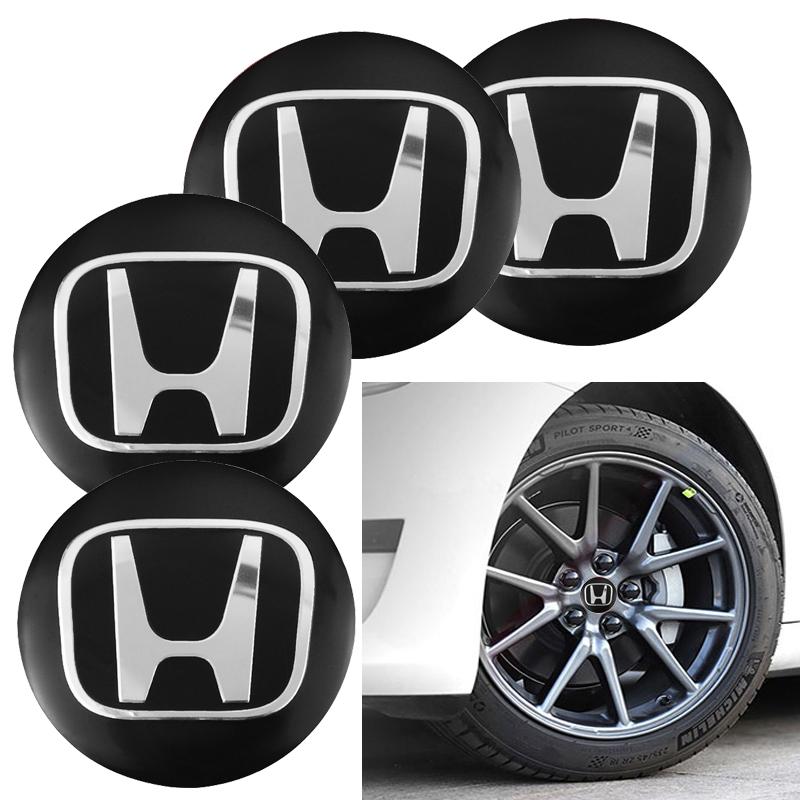MPC4 4Pcs Car Accessories Wheel Hub Center Metal Decals Sticker For Honda Civic Fit Jazz Accord Pilot CRV Odyssey Passport City HRV