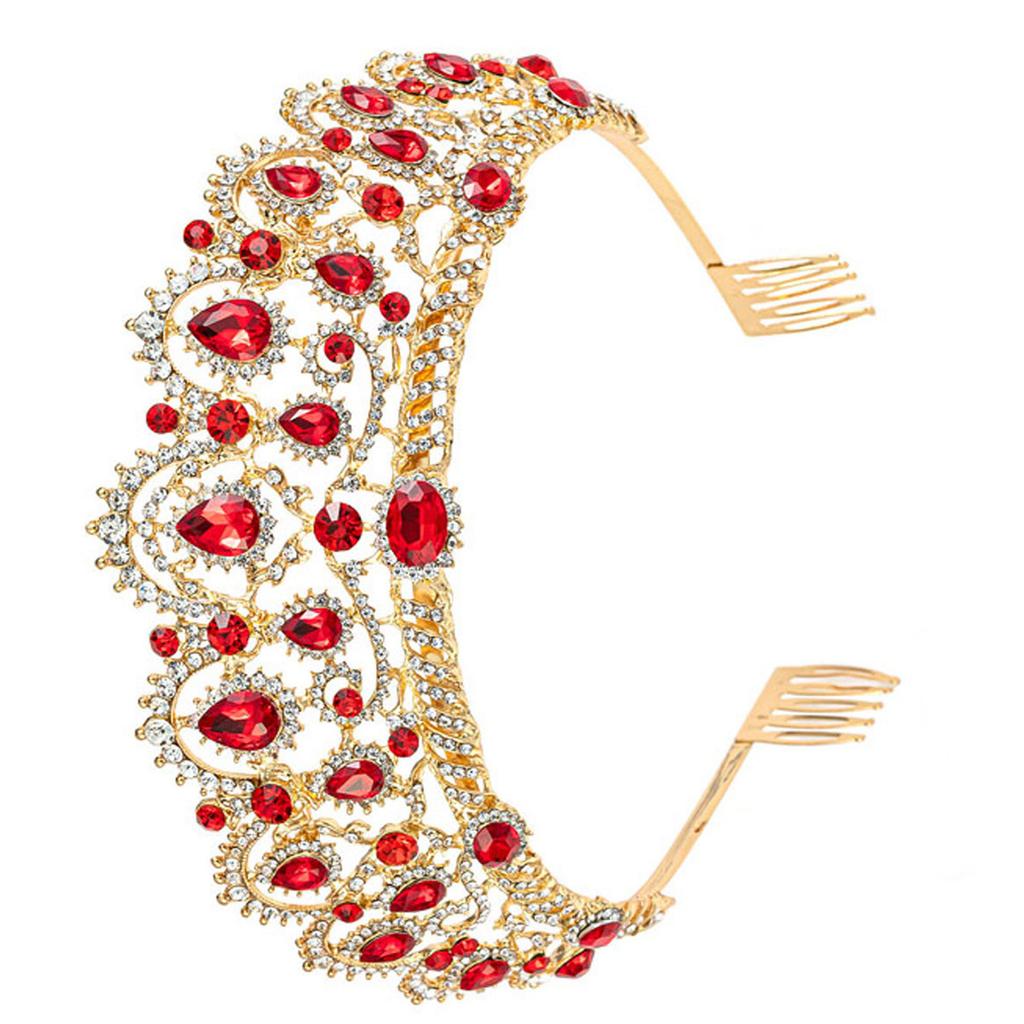 Elegant Party Headbands Crown Hair Hoop for Birthday Wedding Queen Headpiece for Girls Show Stage Costume