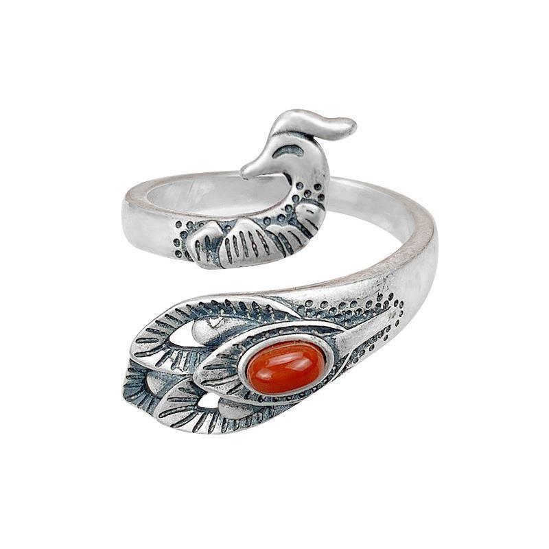 Simple Retro Three-dimensional Peacock Ring Female Ring