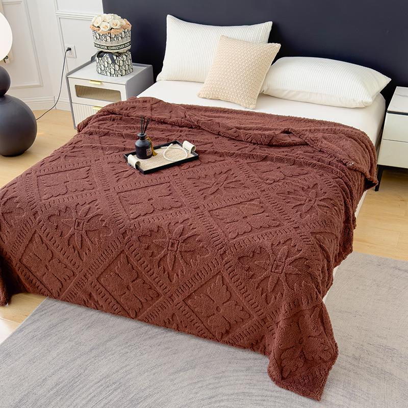 Double-Sided Velvet Cloud Mink Flannel Jacquard Blanket - Multifunctional Throw Gift.