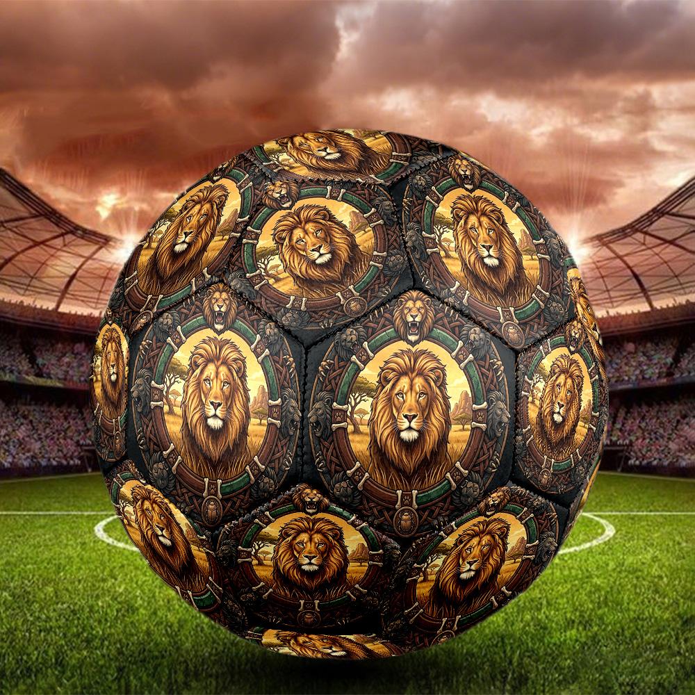 Lion Majesty Circle Round Football Size 5 Adult Ball Suitable for Training Matches and Outdoor Team.