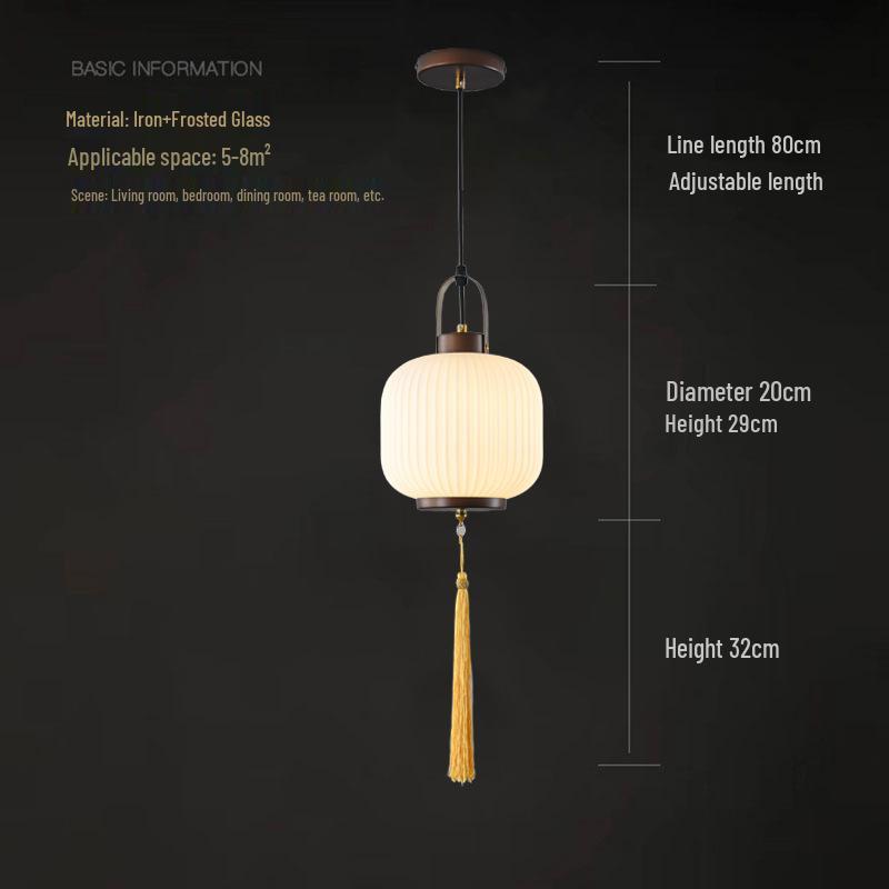 Modern Asian-Inspired Striped Glass Pendant Light for Restaurants and Bars