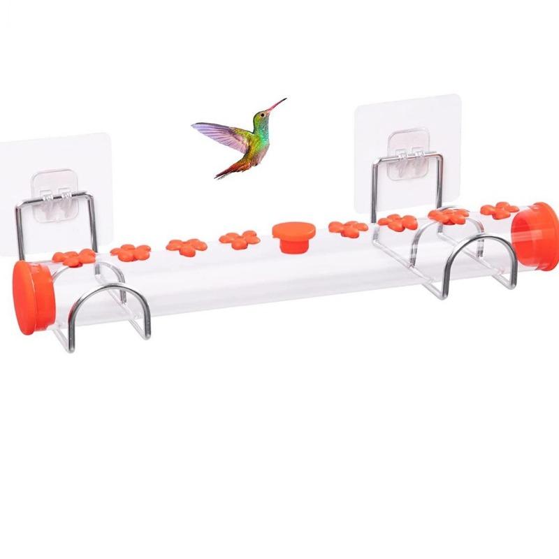 Window Hummingbird Water Feeder Single Row Flower Long Tube Hummingbird Bird Feeder