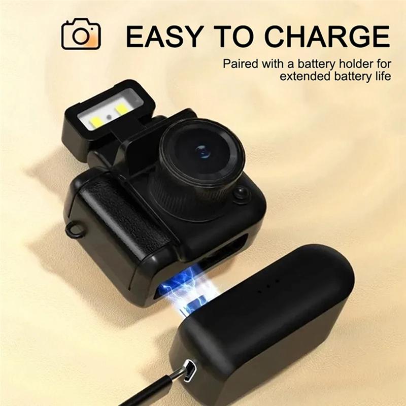 Mini SLR Style Camera Cmos With Flash Light And Charging Dock Portable Video Recorder DV 1080P With LCD Screen A