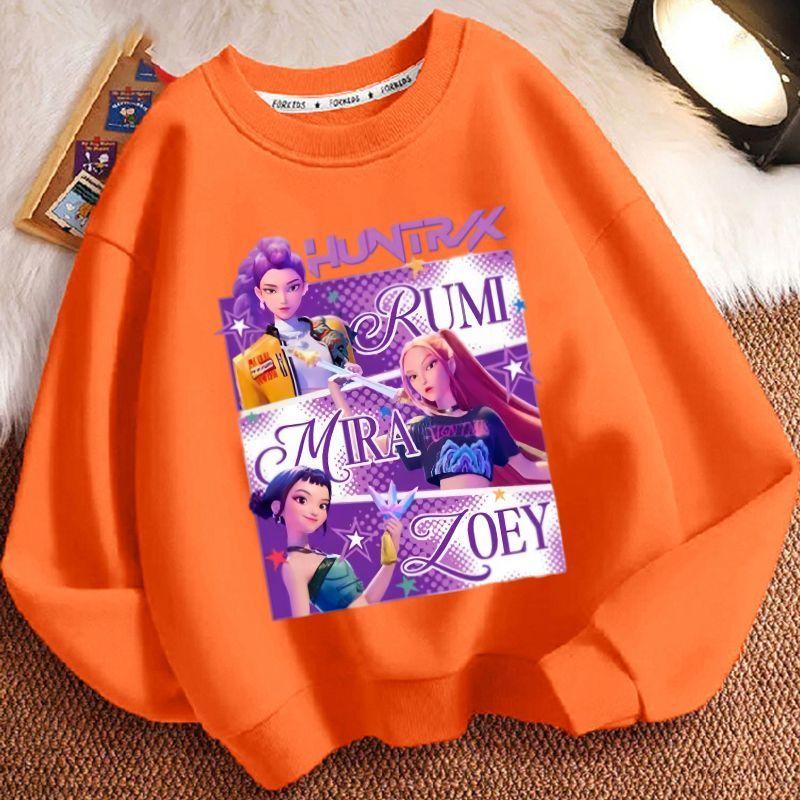 Children's Witch Hunt Team Round-neck Hoodies for Autumn and Winter, Long-sleeved Casual Jackets for Boys and Girls