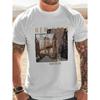 Herr 100% bomull sommar lös passform vardaglig New York-tryck rund hals kortärmad T-shirt topp O-hals Pactwork Vardags-T-shirt