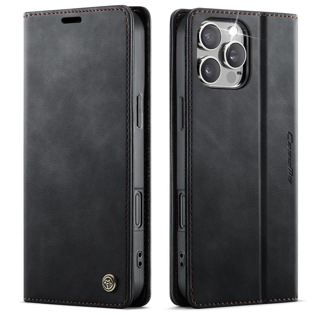 Strong Magnetic Cards Solt Wallet Leather Case For iPhone 16 Pro Max 16e 15 Plus 14 13 12 11 SE 2026 Flip Business Stand Cover