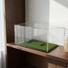Acrylic Football Display Case Grass Base Removable Sports Storage for