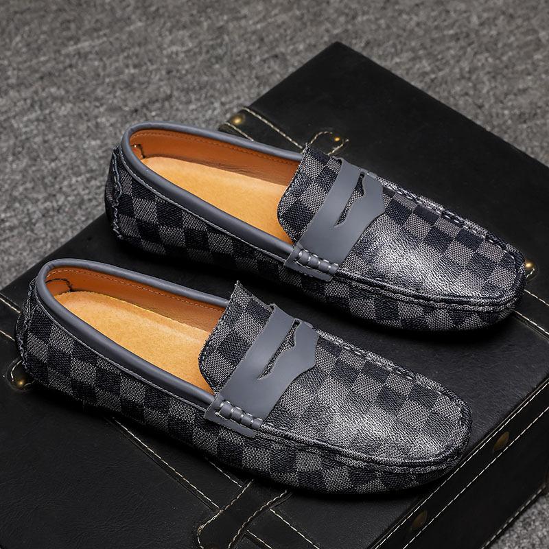 

Four Seasons British Doudou Shoes Men s One Pedal Breathable Leather Shoes Casual Loafers Foreign Trade Trend Business Men s Shoes 45 серый