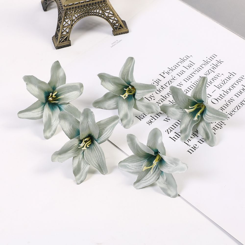 10/20/50 Pcs Silk Artificial Flower Lily Flower Head DIY Crafts Scrapbooking Home Wedding Room Party Wreath Decor Accessories