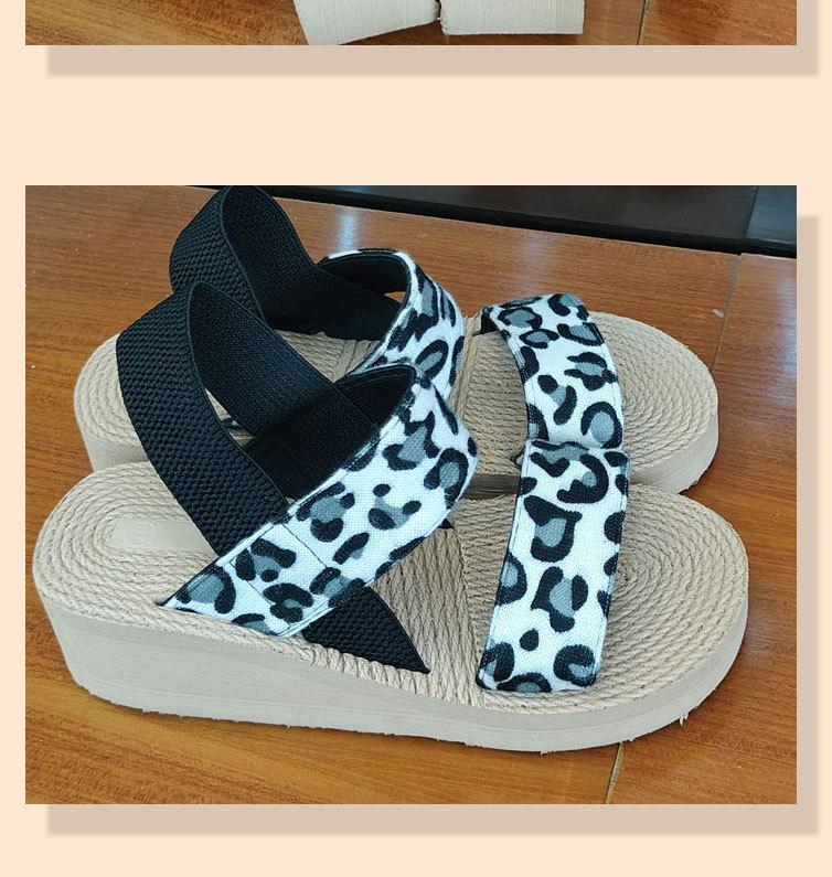 Damen Übergröße Leopardenmuster Keilsandalen - Sommer zum Hineinschlüpfen Outdoor Schuhe