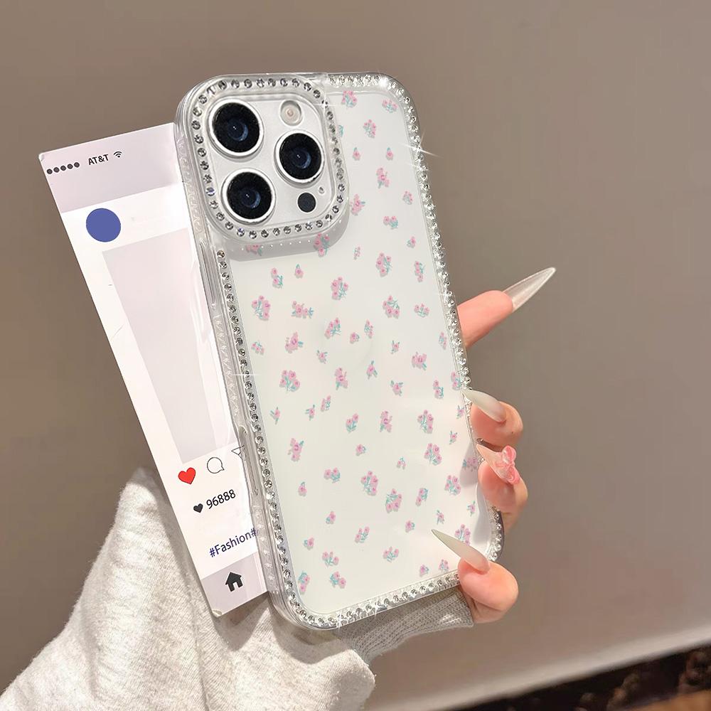 Bracelet Chain Phone Case For iPhone 17 16 15 13 14 for 17Air 17 12 14 16 Pro 17 14 16 Pro Max Sparking Diamond Cute Pattern Hard Cover With Lanyard