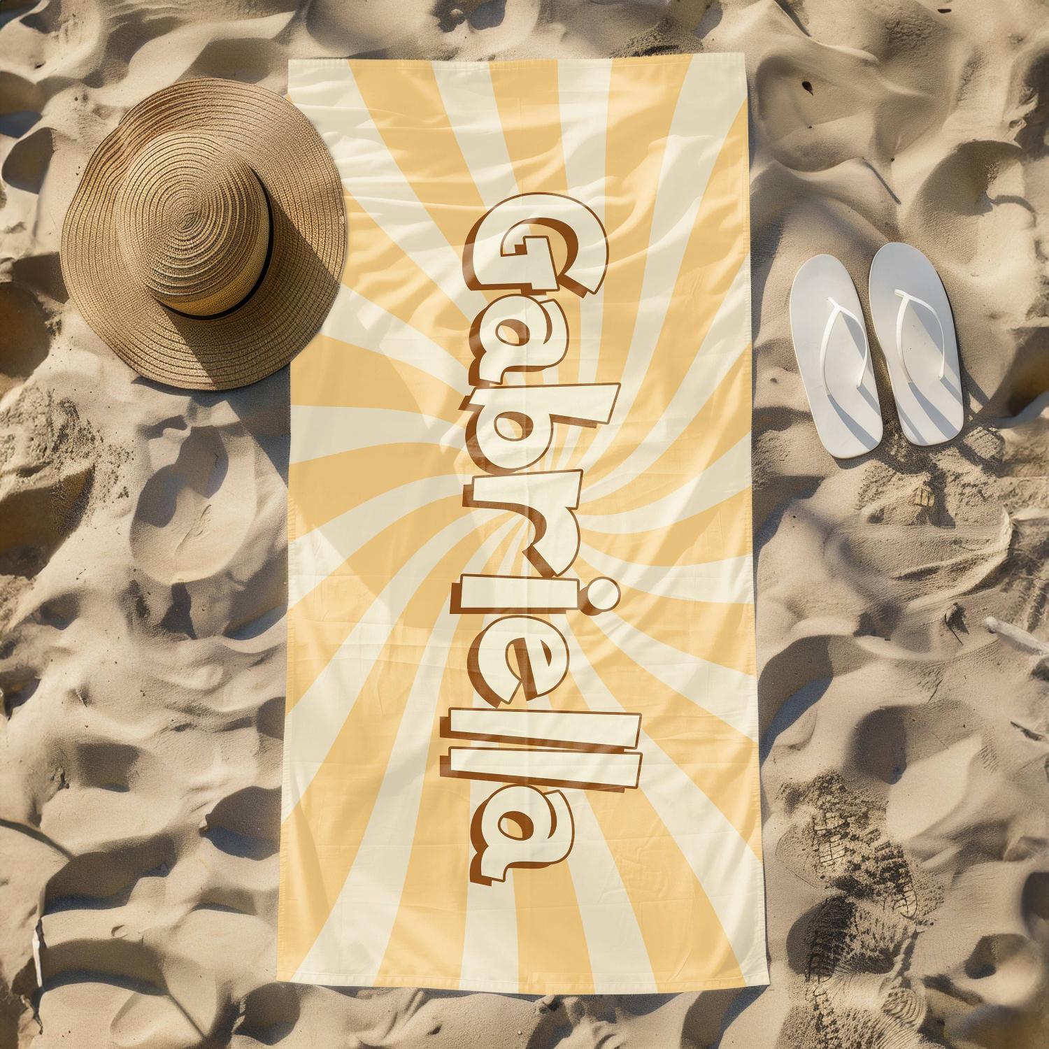 

Beach Towel, Retro Sunburst Print Quick-Dry Towel with for Beach, Pool, Summer Vacations and Nostalgic Gifts W40*H60(CM)