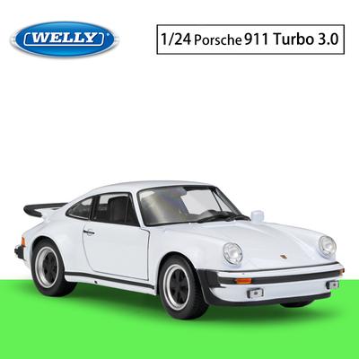 1/24 Scale Welly  Porsche 911 Turbo3.0 Alloy Car Model Diecasts Metal Toy Vehicles Car Model High Simulation Collection Childrens Gifts
