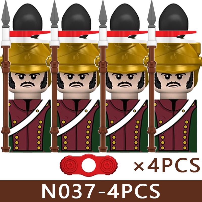 4pcs Medieval Castle Knight Building Blocks MIlitary Napoleon Soldier Figures War Army Legion Accessories Imperial Navy Bricks Toys
