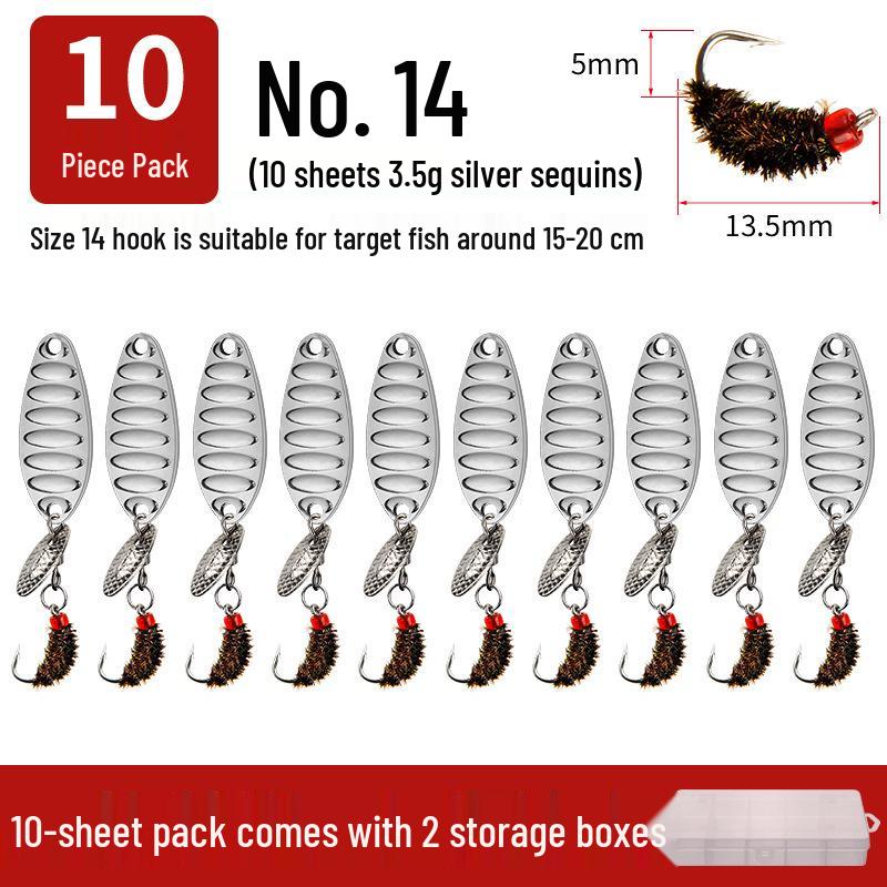 Modified Fly Fishing Hooks: Flat Vibration Spinner, Dragon Scale Micro Lures for Mandarin Fish & Crucian Carp