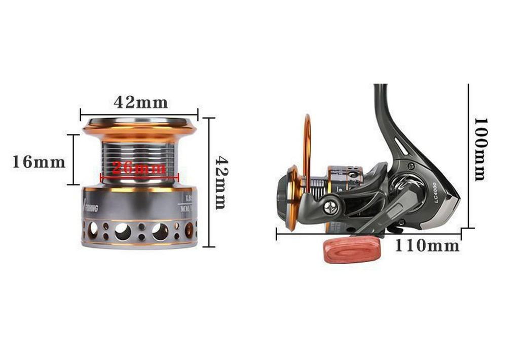 Metal Spool Folding Handle Spinning Fishing Reel for Sea Rod