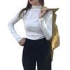 New Solid Color High Collar Long-sleeved Slim Bottoming Shirt Wild Shirt Women