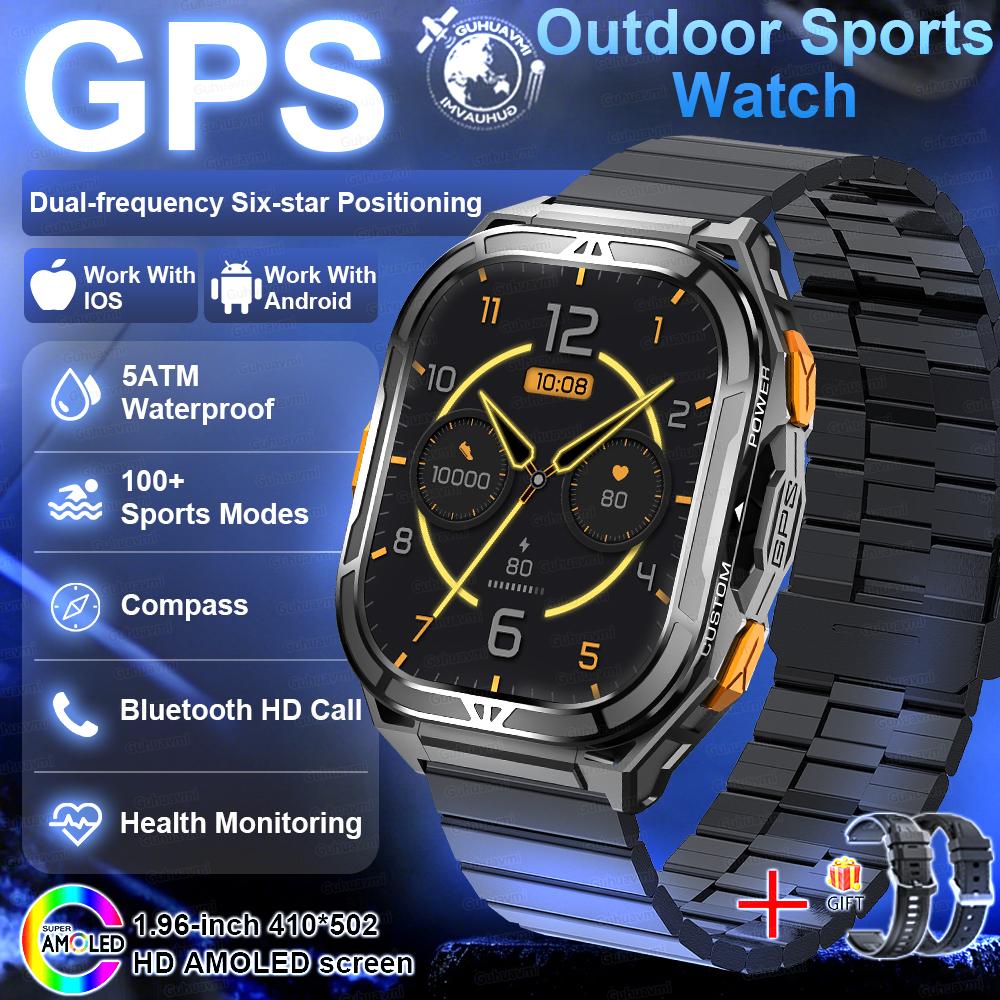 New Military GPS Smartwatch Men 10ATM IP69K Waterproof Smart Watch Compass Altimeter Air Pressure 530mAh Bluetooth Call Watches