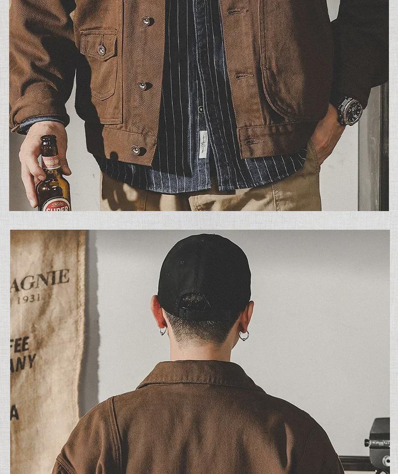 Jay Leno Men's Retro American Workwear Denim Jacket - Autumn Trendy Loose Fit Coach Jacket