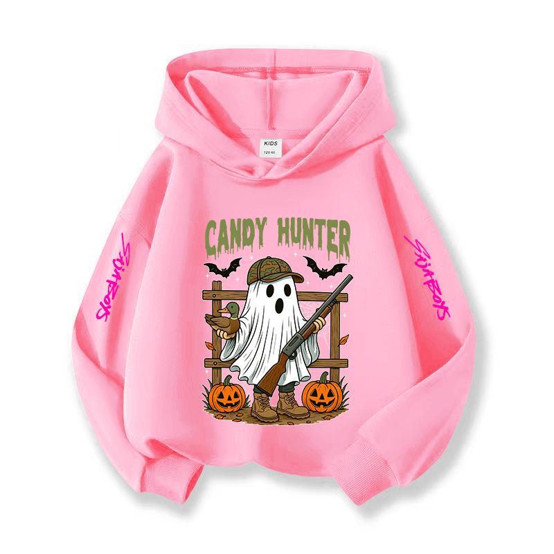 Popular Kpop Korean Christmas Themed Casual Children's Halloween Hoodie, Witch Hunting Fan Series Essential Girl's Top
