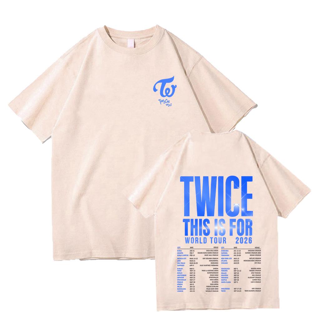 Twice This Is for World Tour 2026 T-Shirts Herren Damen Grafikdruck T-Shirts Tee Hohe Qualität Baumwolle Weiche T-Shirts Lockere Kleidung