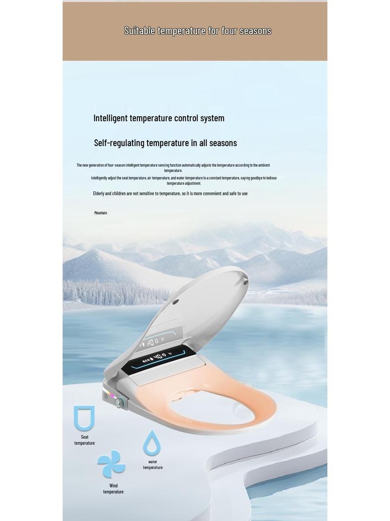 Smart Water-Heated Toilet Seat with Auto Flip Lid for Hotel & Home