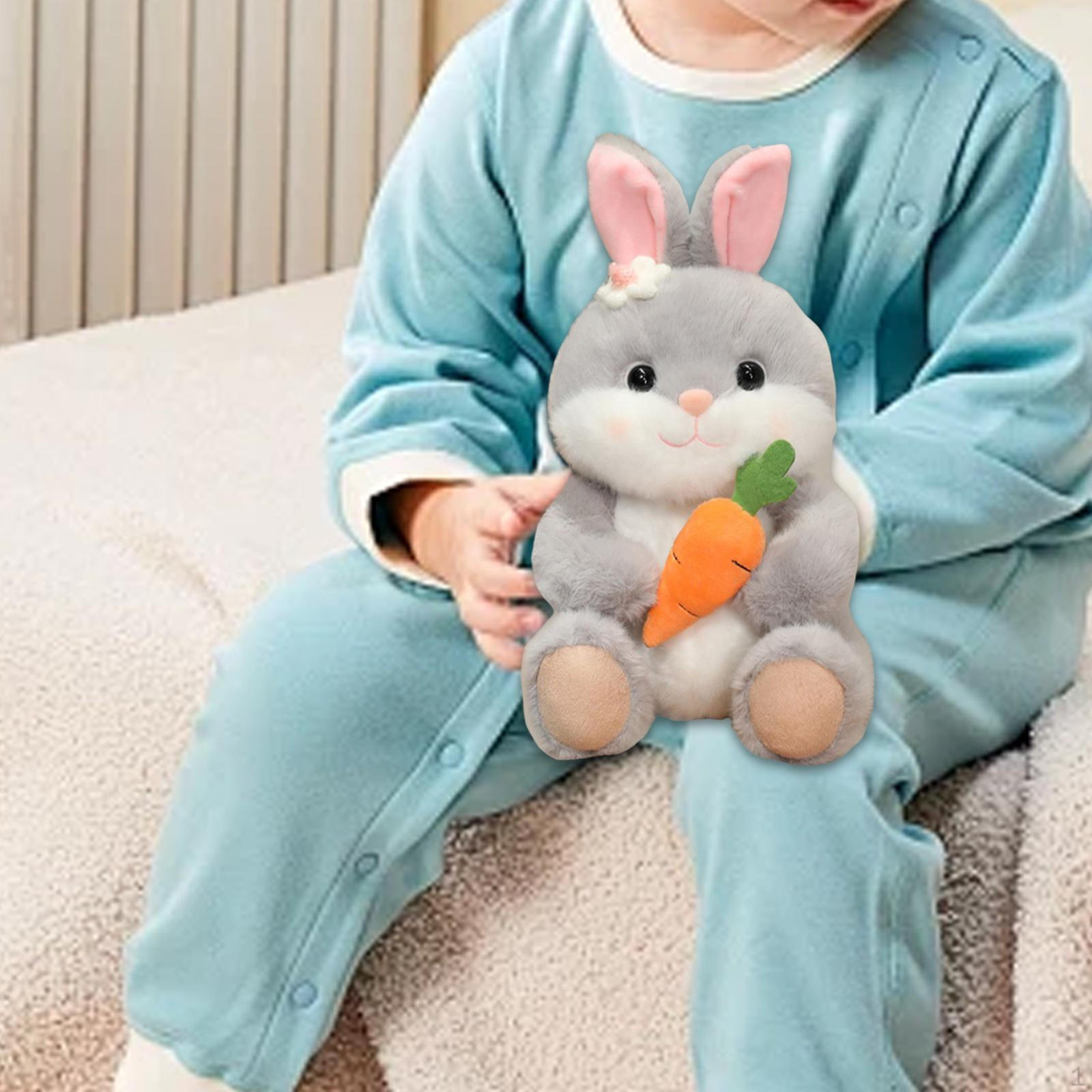 

Плюшевий зайчик з морквою Лялька-кролик М яка іграшка Тварина для подарунка на вечірку сірий колір