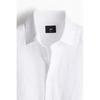 H M Linen sHirt sliM Fit wHite