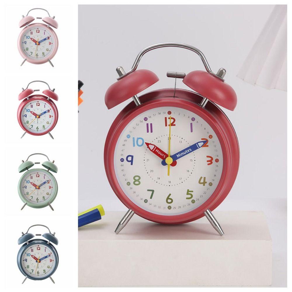 Battery Operated Children's Alarm Clock Portable Bell Alarm Clock Retro Alarm Clock Bedroom Decor