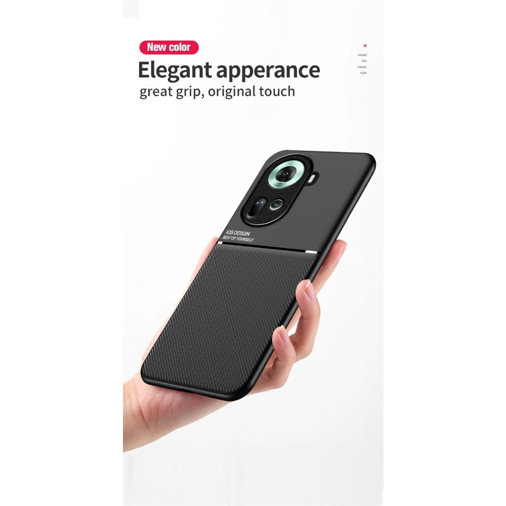 Armor Silicone  Anti-slip Case for OPPO Reno 12 11 11F 5G Reno11 Pro 10 Pro+ 8 Lite 8T Protective Built-in Magnetic Holder Shockproof Holder Cover