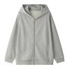 Womens Oversized Hoodie With Raw Edge Detail Streetwear Style Cotton-Linen Blend Loose Fit Long Sleeve Pullover