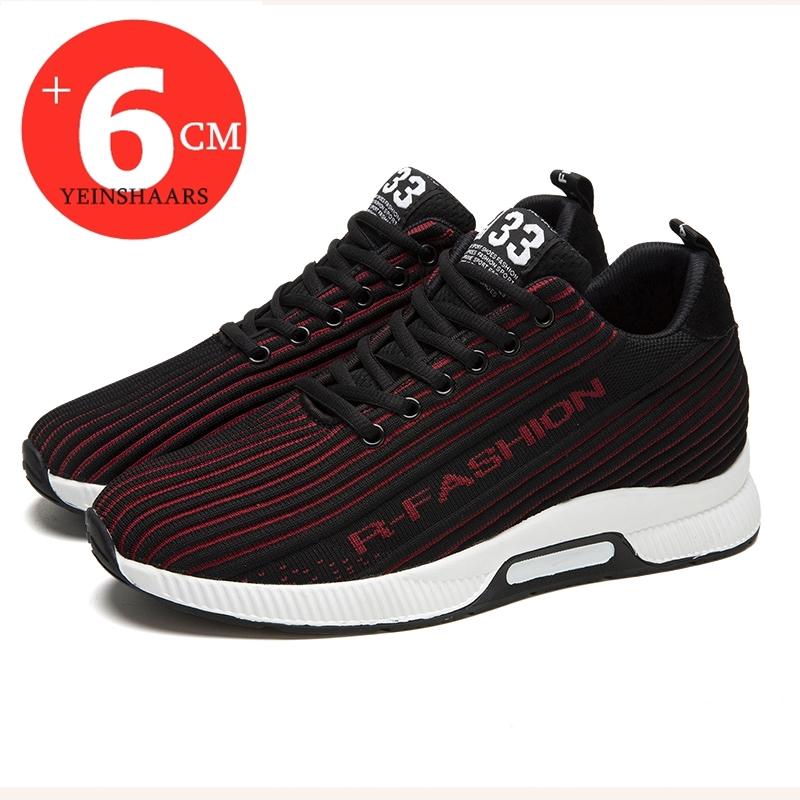 Fashion Men Sneakers Elevator Shoes Height Increase Shoes For Men Hidden Heels 6cm Optional Breathable Lift Sports Height Increasing Man