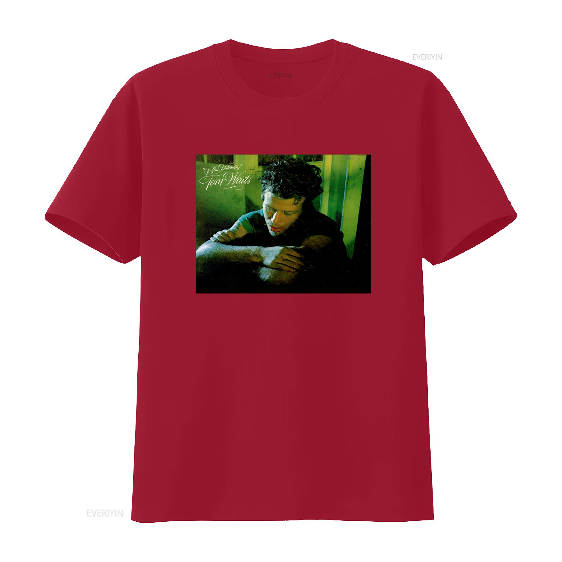 

TOM WAITS Blue Valentine Vinyl CD Cover T Shirt Available in Small Medium Large XL Sizes vintage Washed Versatile Unisex S