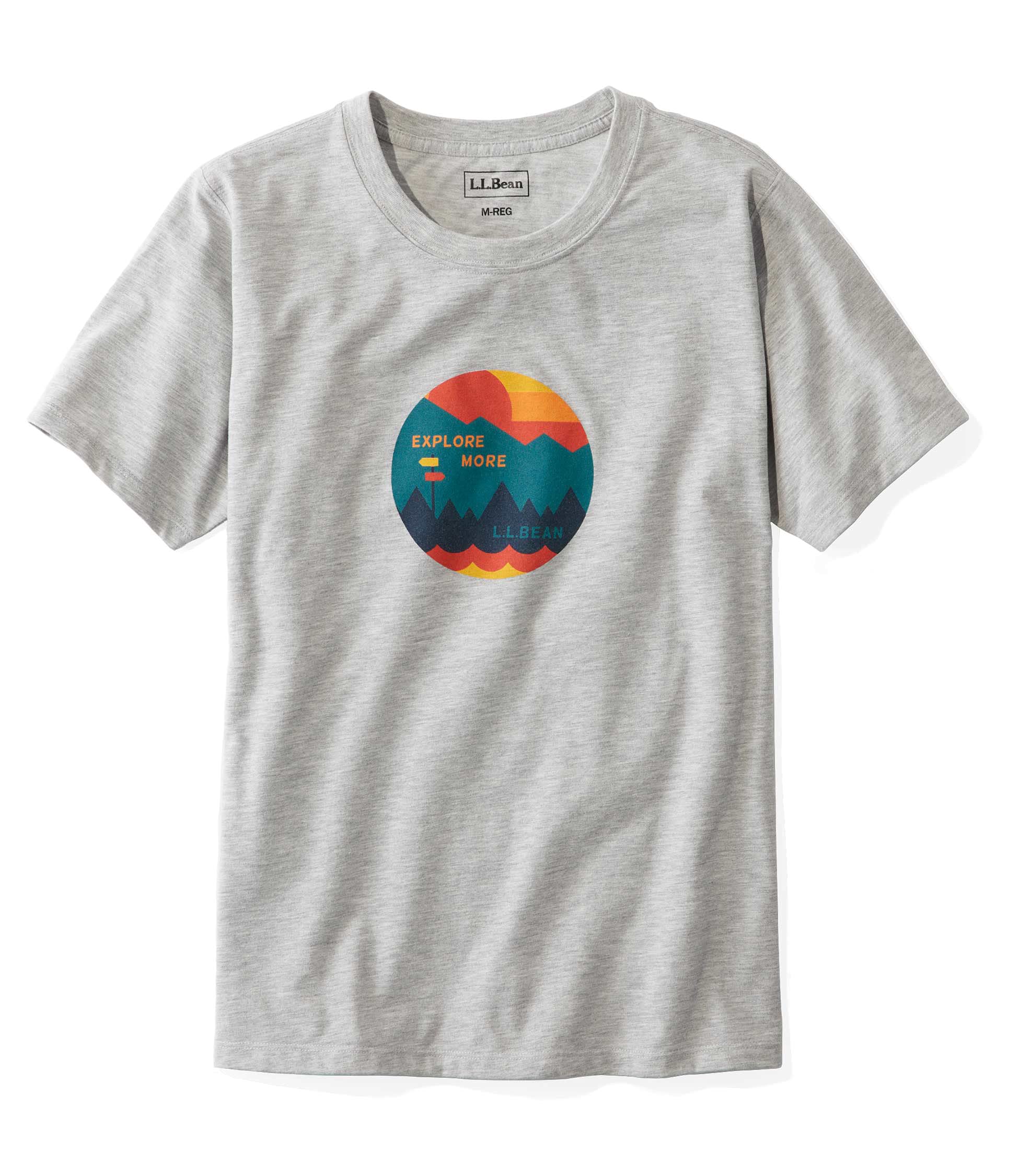 

Графическая спортивная футболка кроя Japan Fit Размер XS Светло-серый Больше серого 1000078365 [LL Bean] Женская Меланж/Explore