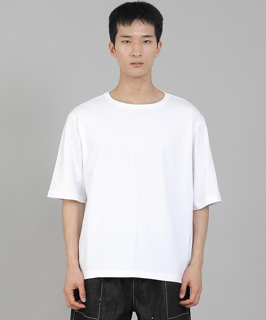 Seinteukeulu Plain R-Neck Half-Sleeve T-Shirt Rhr-896 White