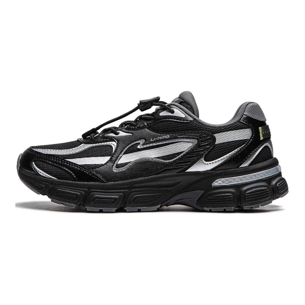 Li Ning Kids Fashion Trend Versatile Shock Absorption Low Top Casual Shoes Kids Sneaker Black Gray YKCU114-3
